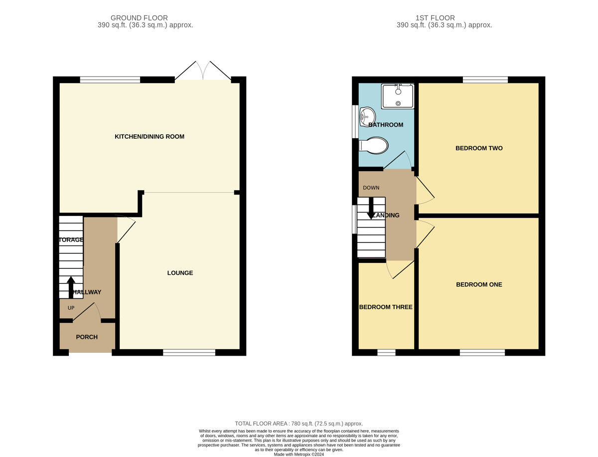 Floorplan of 3 bedroom Semi Detached House for sale, Heywood Road, Great Sutton, Cheshire, CH66