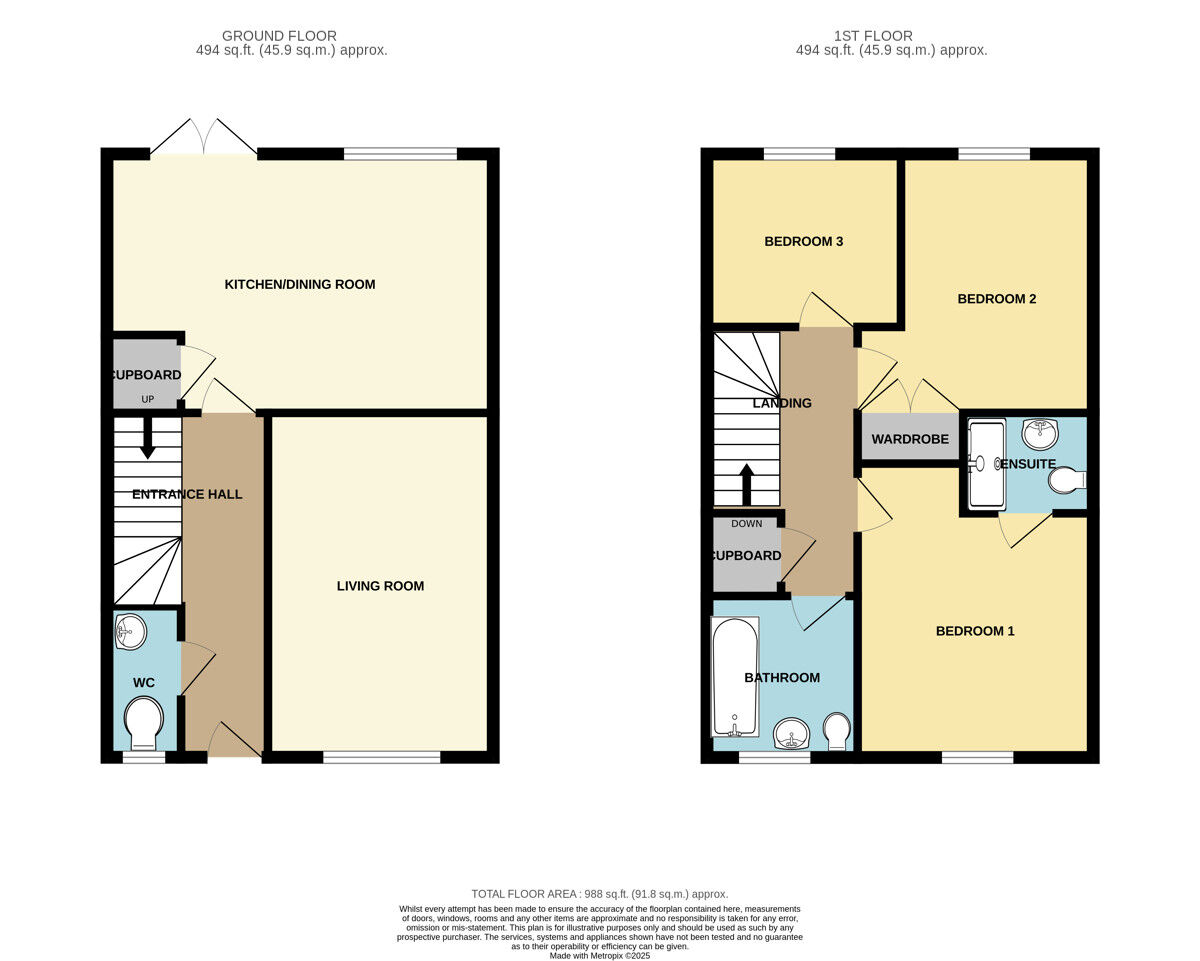 Floorplan of 3 bedroom Semi Detached House for sale, Collingswood Close, Little Sutton, Cheshire, CH66