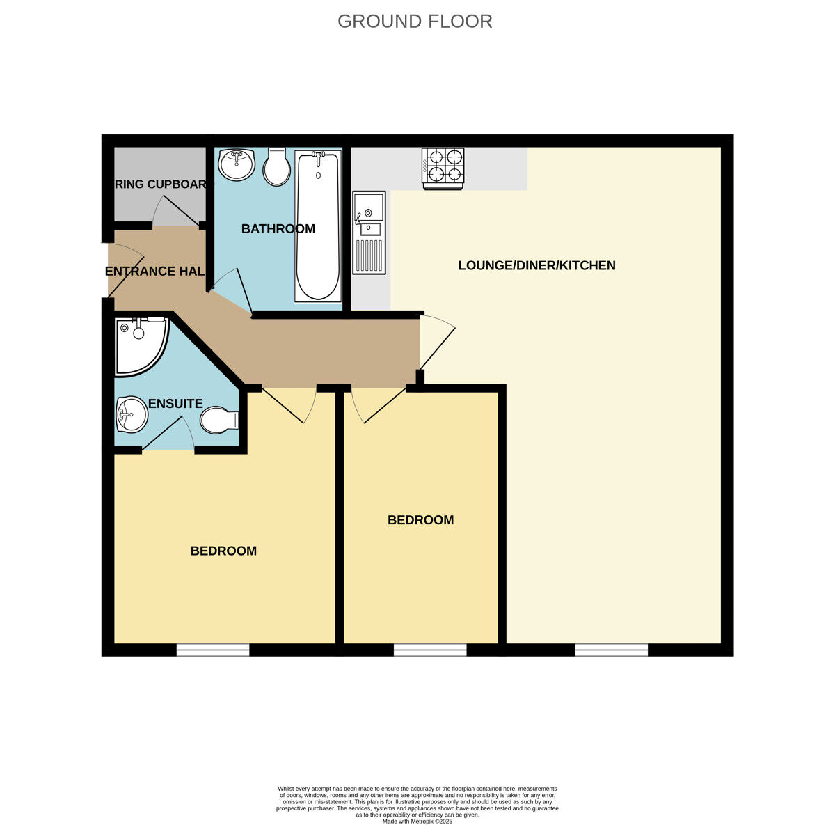 Floorplan of 2 bedroom  Flat for sale, Robinson Road, Ellesmere Port, Cheshire, CH65