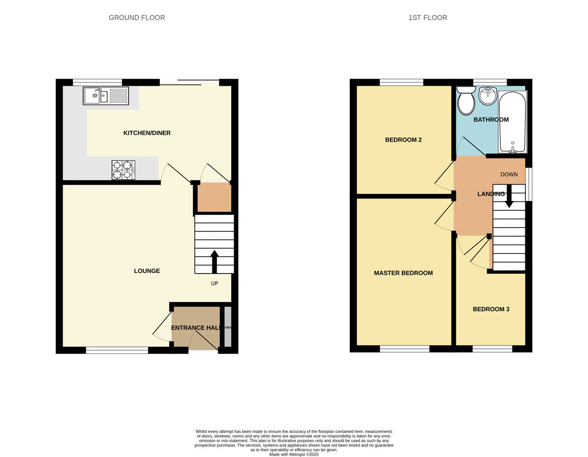 Floorplan of 3 bedroom Semi Detached House for sale, Humber Road, Great Sutton, Cheshire, CH66