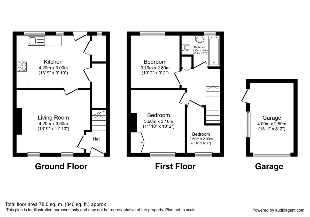 Floorplan of 3 bedroom Semi Detached House to rent, Ash Grove, Macclesfield, Cheshire, SK11