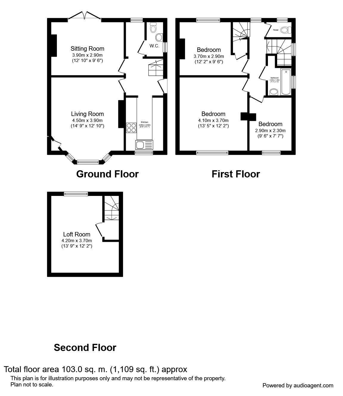 Floorplan of 4 bedroom Semi Detached House to rent, Cranford Avenue, Macclesfield, Cheshire, SK11