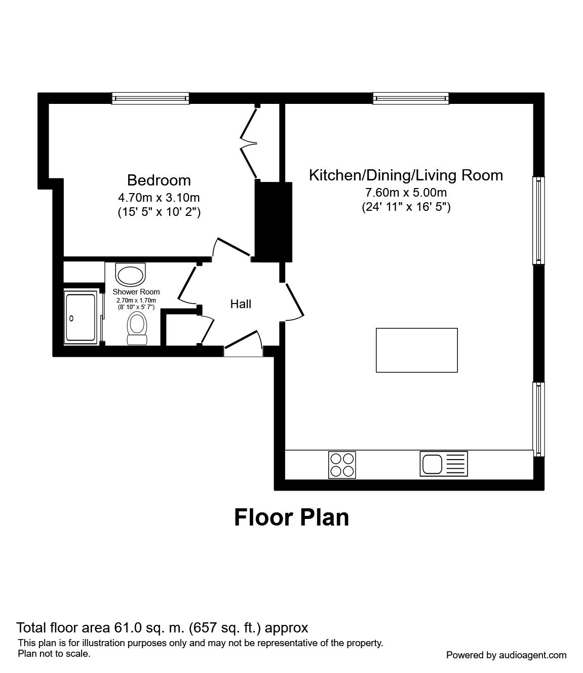 Floorplan of 1 bedroom  Flat to rent, Brocklehurst Avenue, Macclesfield, Cheshire, SK10