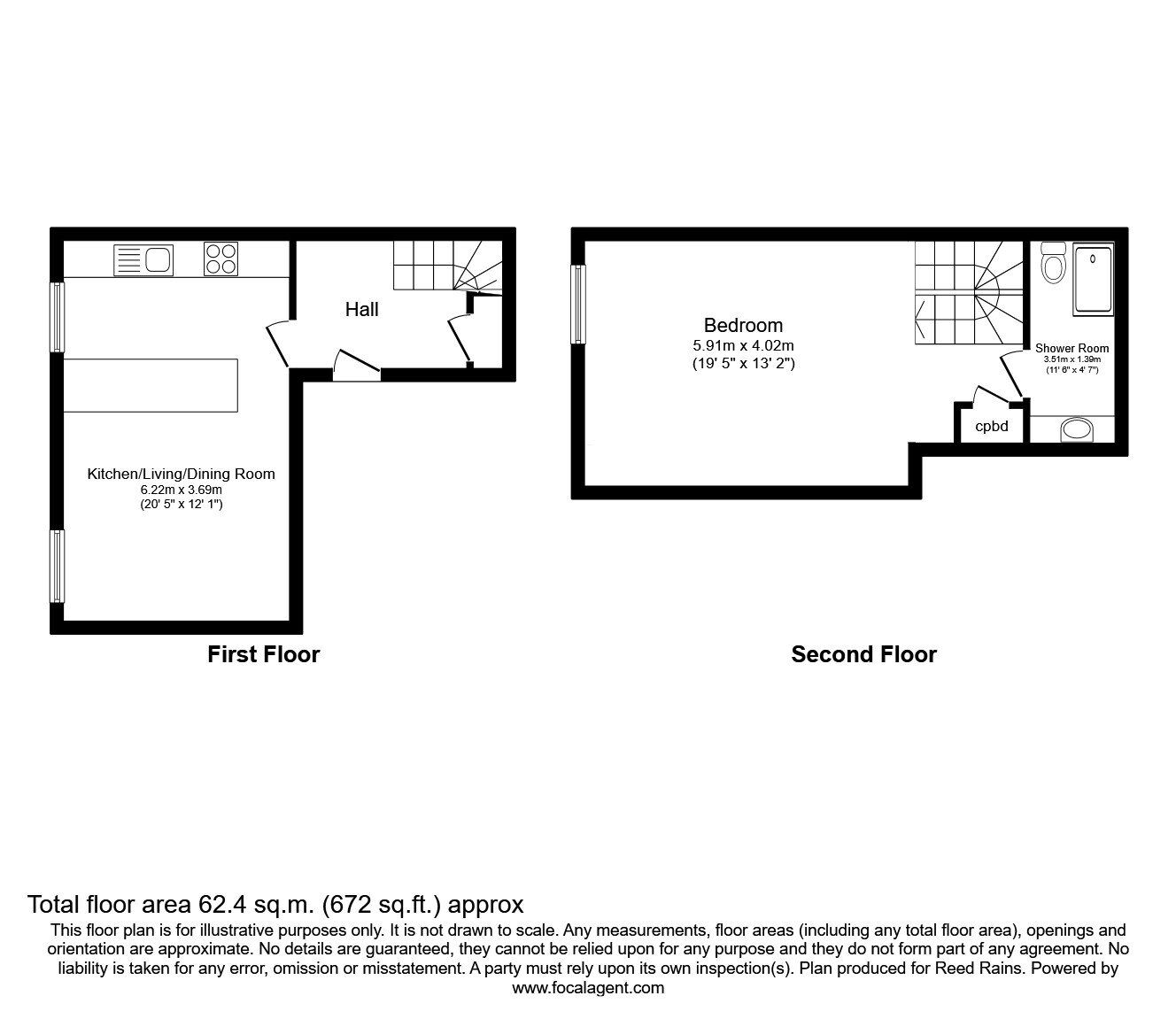 Floorplan of 1 bedroom  Flat for sale, Park Hall, James Street, Cheshire, SK11