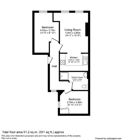 Floorplan of 2 bedroom  Flat for sale, Chestergate, Macclesfield, Cheshire, SK11