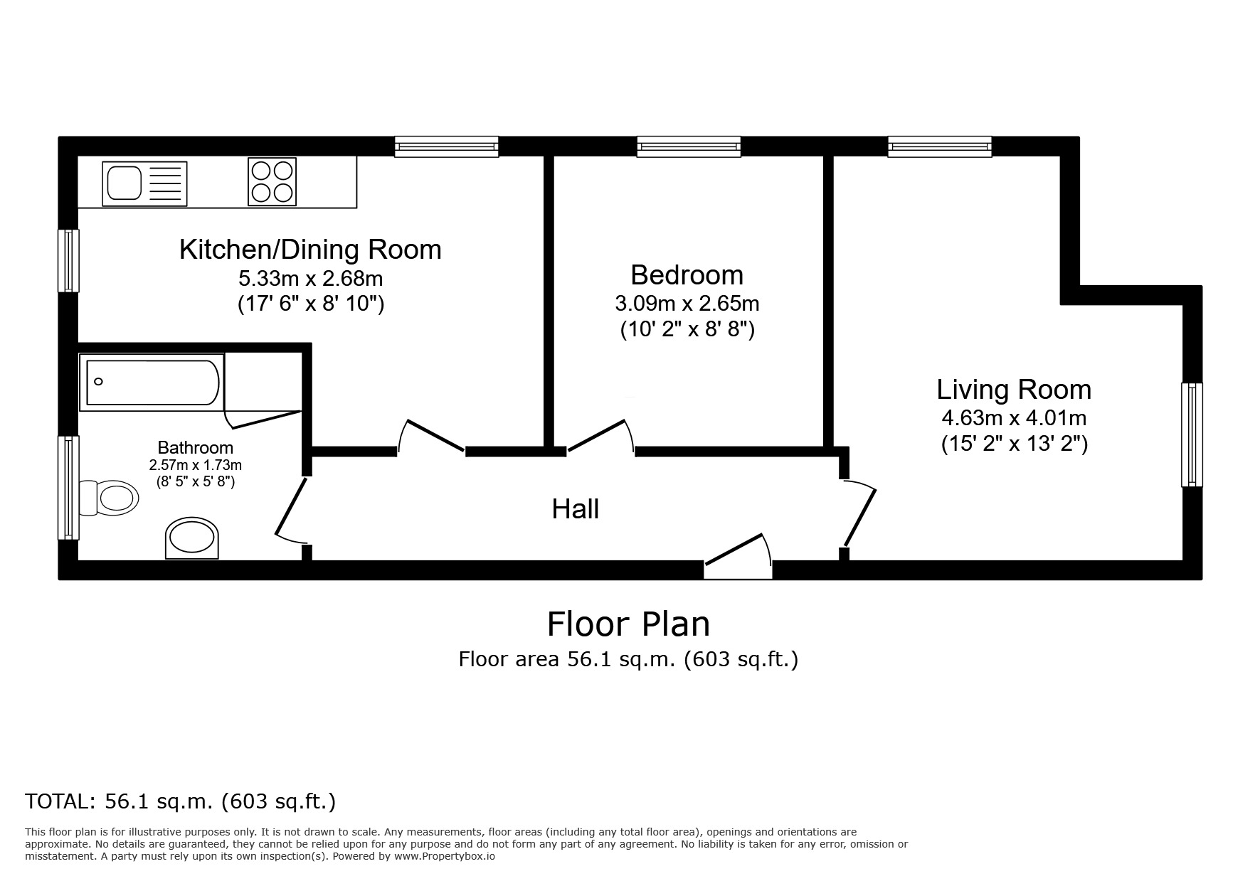 Floorplan of 1 bedroom  Flat to rent, Union Road, Macclesfield, Cheshire, SK11