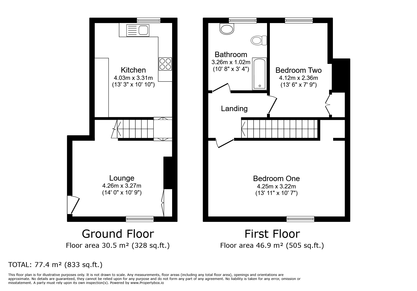 Floorplan of 2 bedroom Mid Terrace House to rent, Brown Street, Macclesfield, Cheshire, SK11