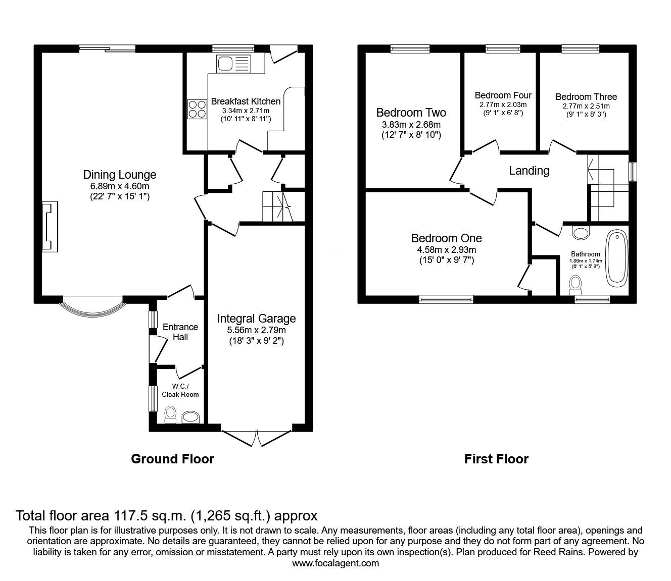 Floorplan of 4 bedroom Semi Detached House for sale, Ullswater, Macclesfield, Cheshire, SK11