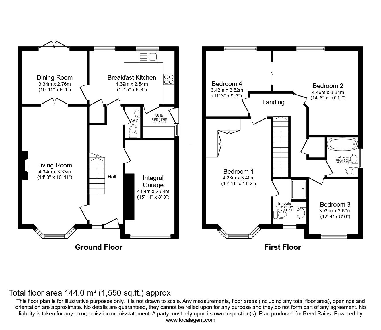 Floorplan of 4 bedroom Detached House for sale, Bishopton Drive, Macclesfield, Cheshire, SK11