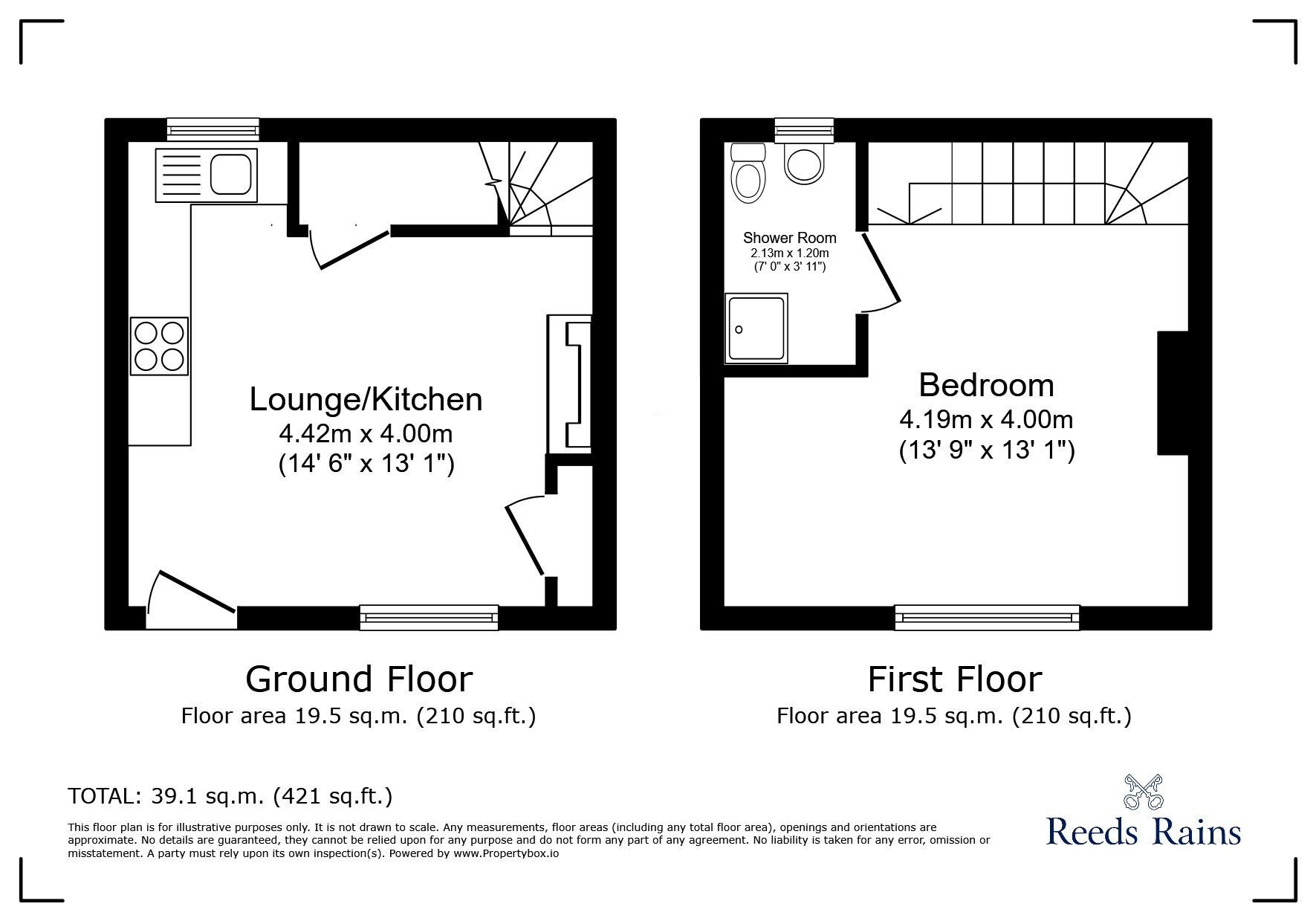 Floorplan of 1 bedroom Mid Terrace House to rent, Townley Place, Macclesfield, Cheshire, SK11