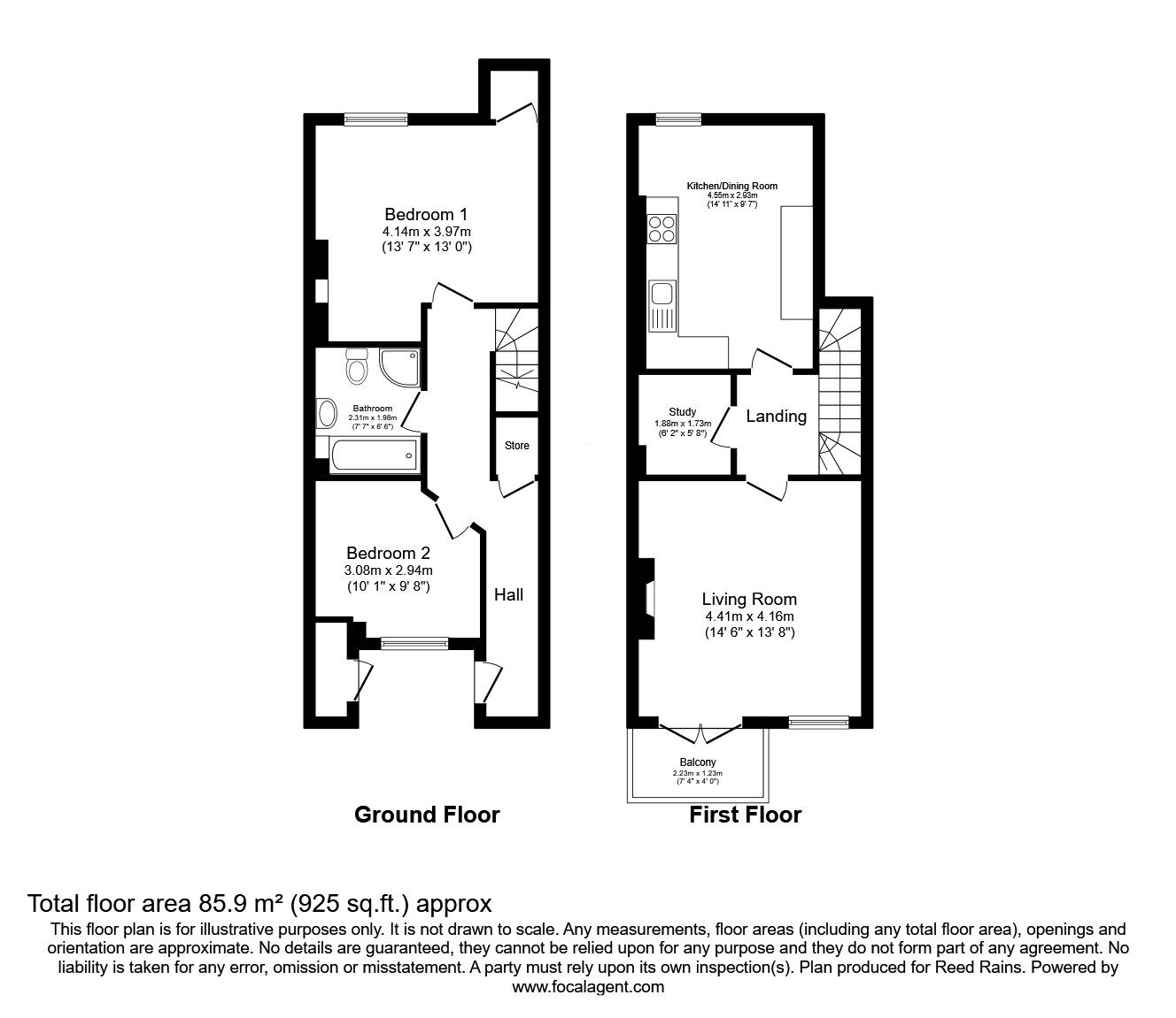 Floorplan of 2 bedroom  Flat for sale, Roan House Way, Macclesfield, Cheshire, SK11