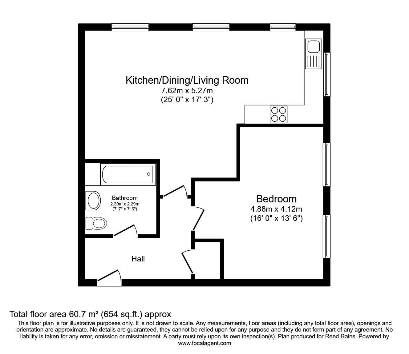 Floorplan of 1 bedroom  Flat for sale, Townley Street, Macclesfield, Cheshire, SK11