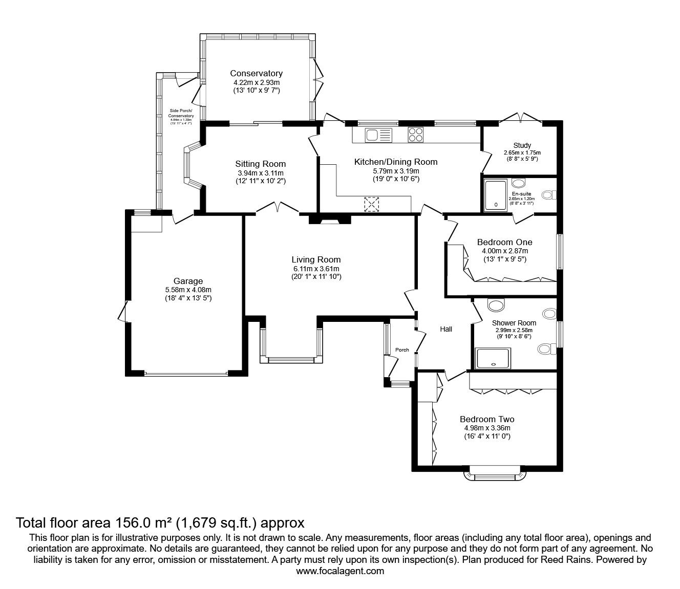 Floorplan of 2 bedroom Detached Bungalow for sale, Badger Road, Tytherington, Cheshire, SK10