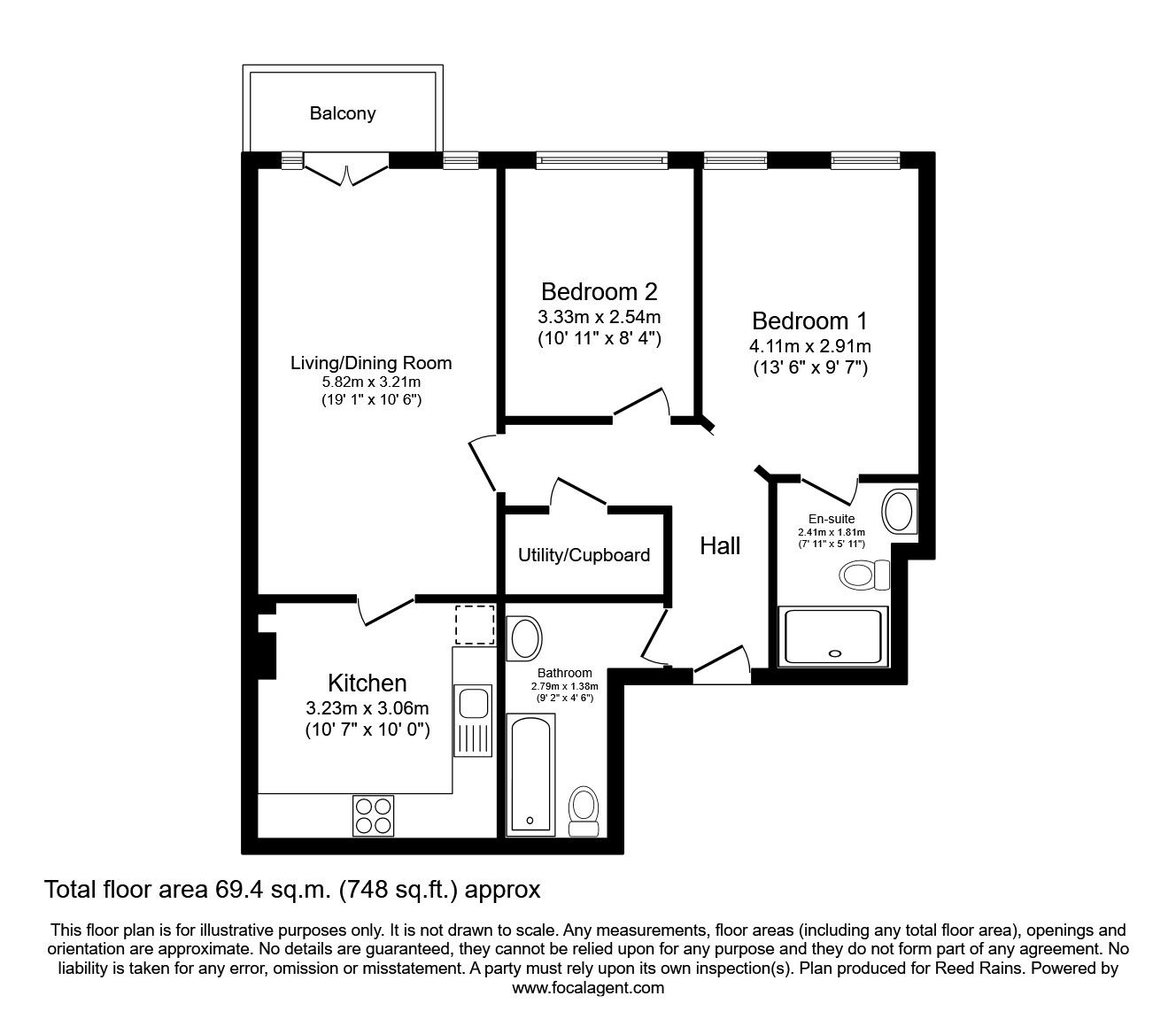 Floorplan of 2 bedroom  Flat to rent, Cobourg Street, Manchester, M1