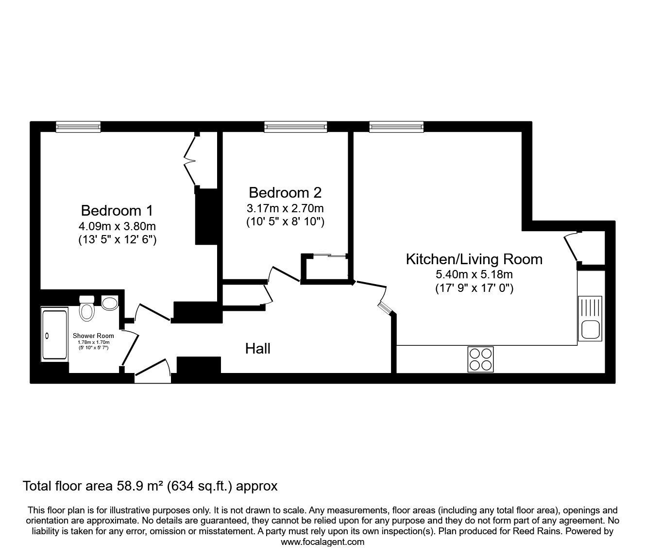 Floorplan of 2 bedroom  Flat to rent, Aytoun Street, Manchester, M1