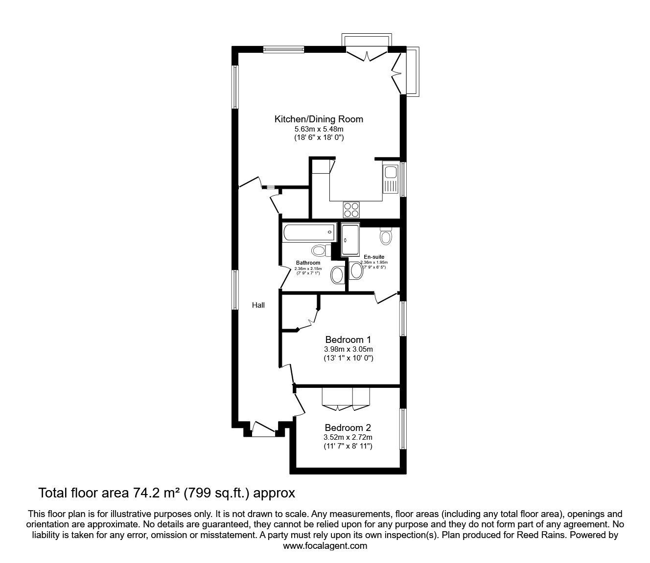 Floorplan of 2 bedroom  Flat to rent, Little Peter Street, Manchester, Greater Manchester, M15