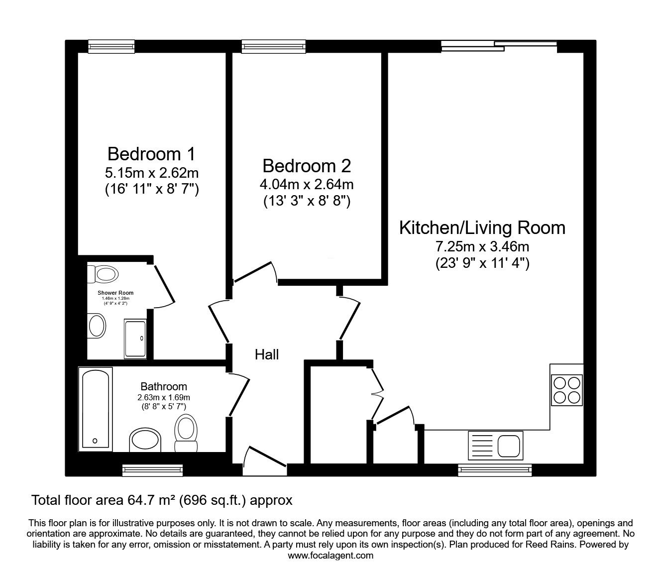 Floorplan of 2 bedroom  Flat to rent, Isaac Way, Manchester, M4