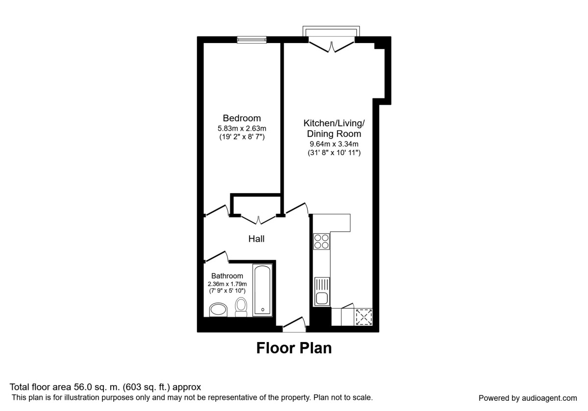 Floorplan of 1 bedroom  Flat to rent, Lower Byrom Street, Manchester, M3