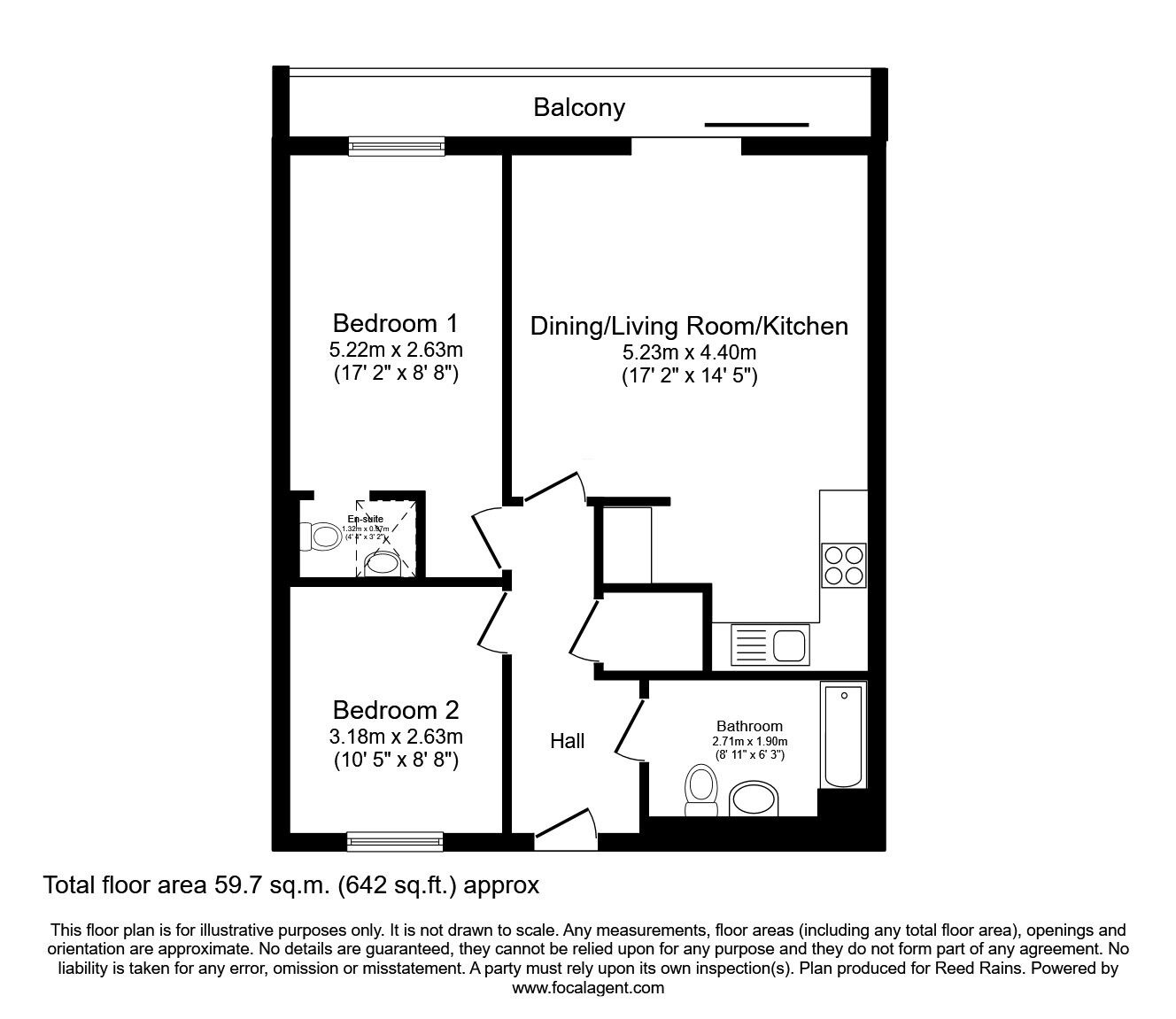 Floorplan of 2 bedroom  Flat to rent, Apartment 402 6 Oldham Road, Manchester, M4