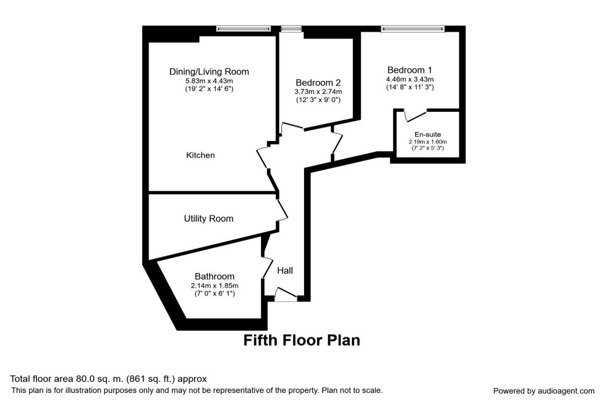 Floorplan of 2 bedroom  Flat to rent, Princess Street, Manchester, Greater Manchester, M1