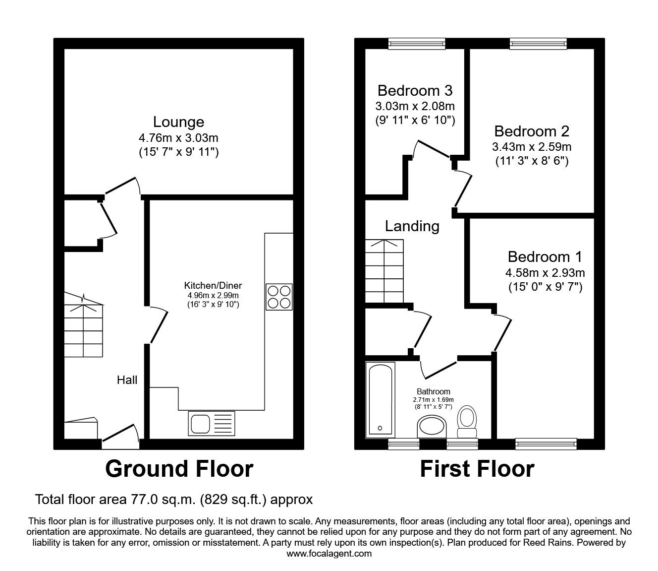 Floorplan of 3 bedroom Mid Terrace House to rent, Sudell Street, Manchester, M4