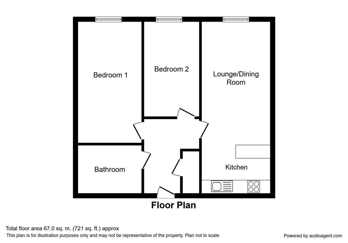 Floorplan of 2 bedroom  Flat to rent, The Quadrangle, 1 Lower Ormond Street, Manchester, M1