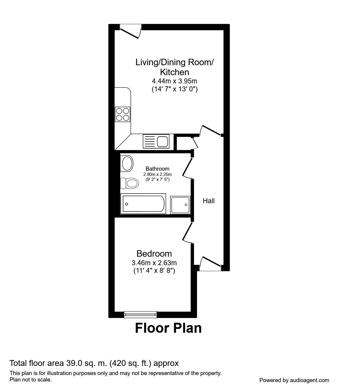 Floorplan of 1 bedroom  Flat to rent, Hulme High Street, Manchester, M15