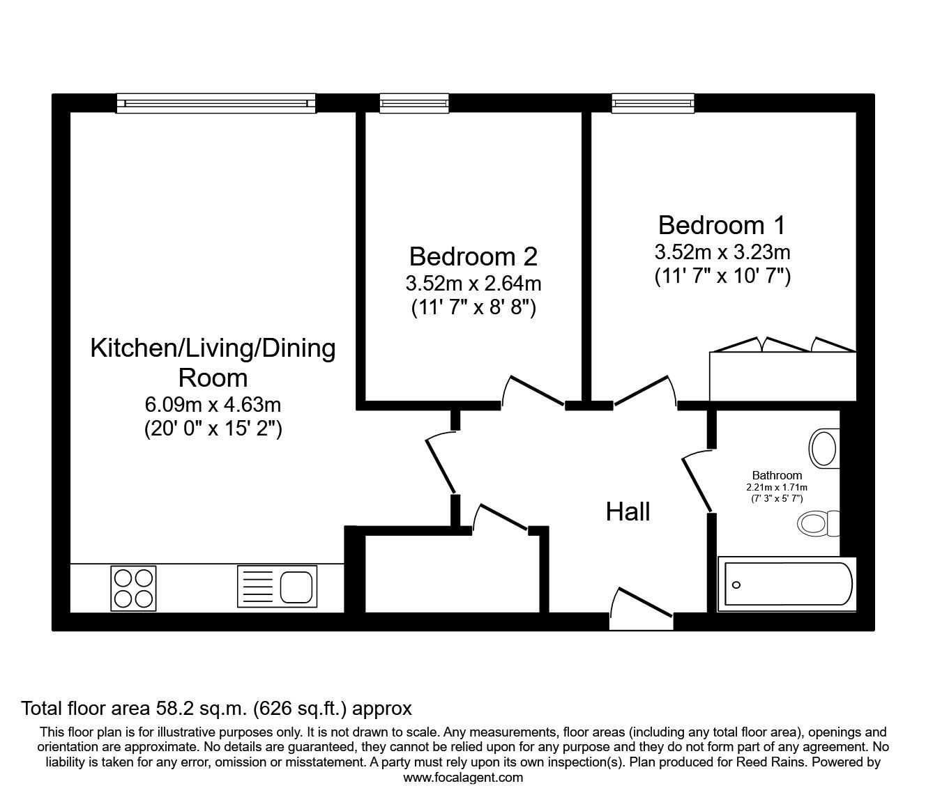 Floorplan of 2 bedroom  Flat to rent, Water Street, Manchester, M3