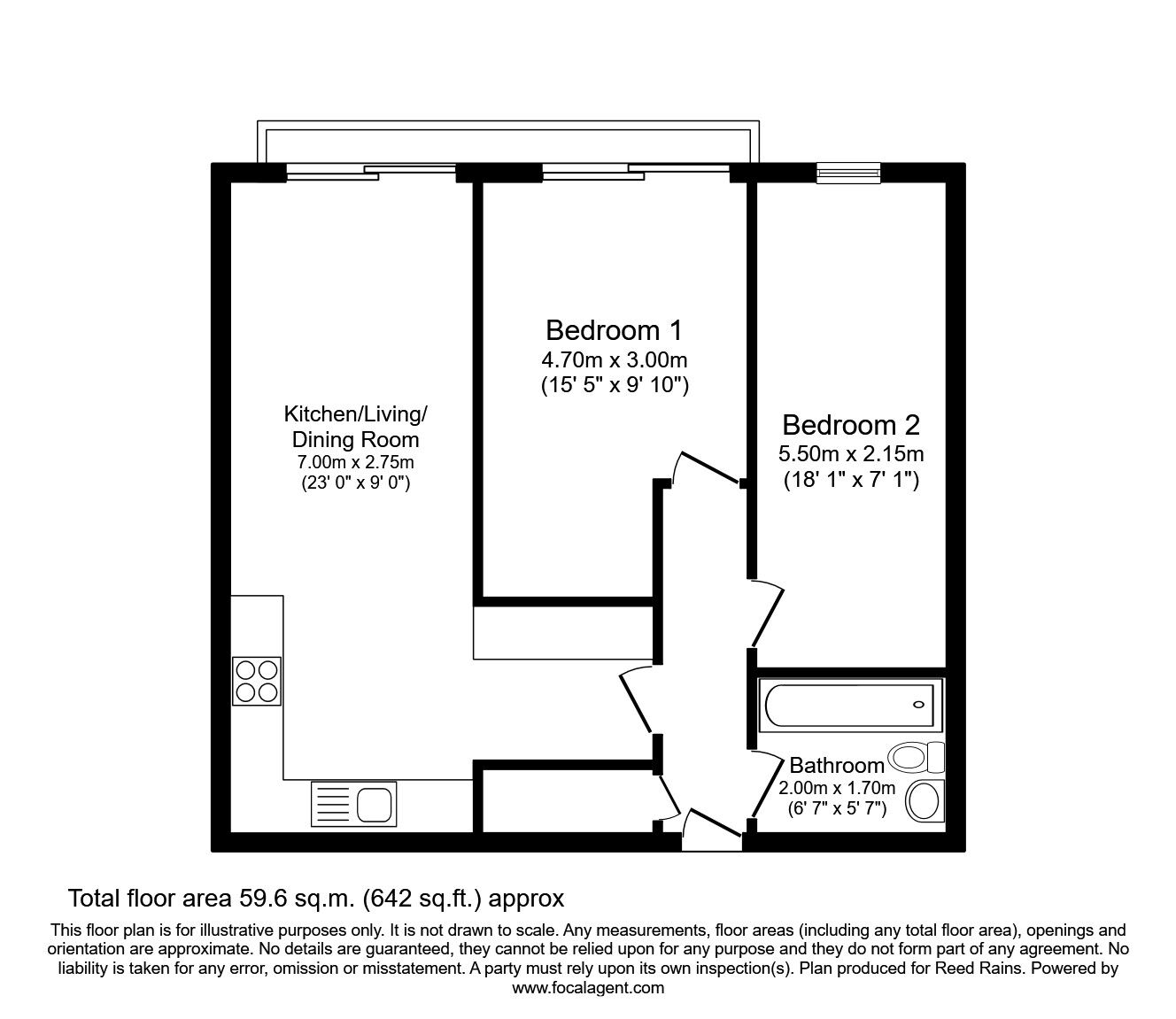 Floorplan of 2 bedroom  Flat to rent, Blantyre Street, Manchester, M15