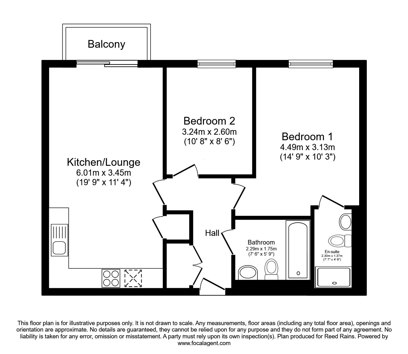 Floorplan of 2 bedroom  Flat to rent, Hornbeam Way, Manchester, M4