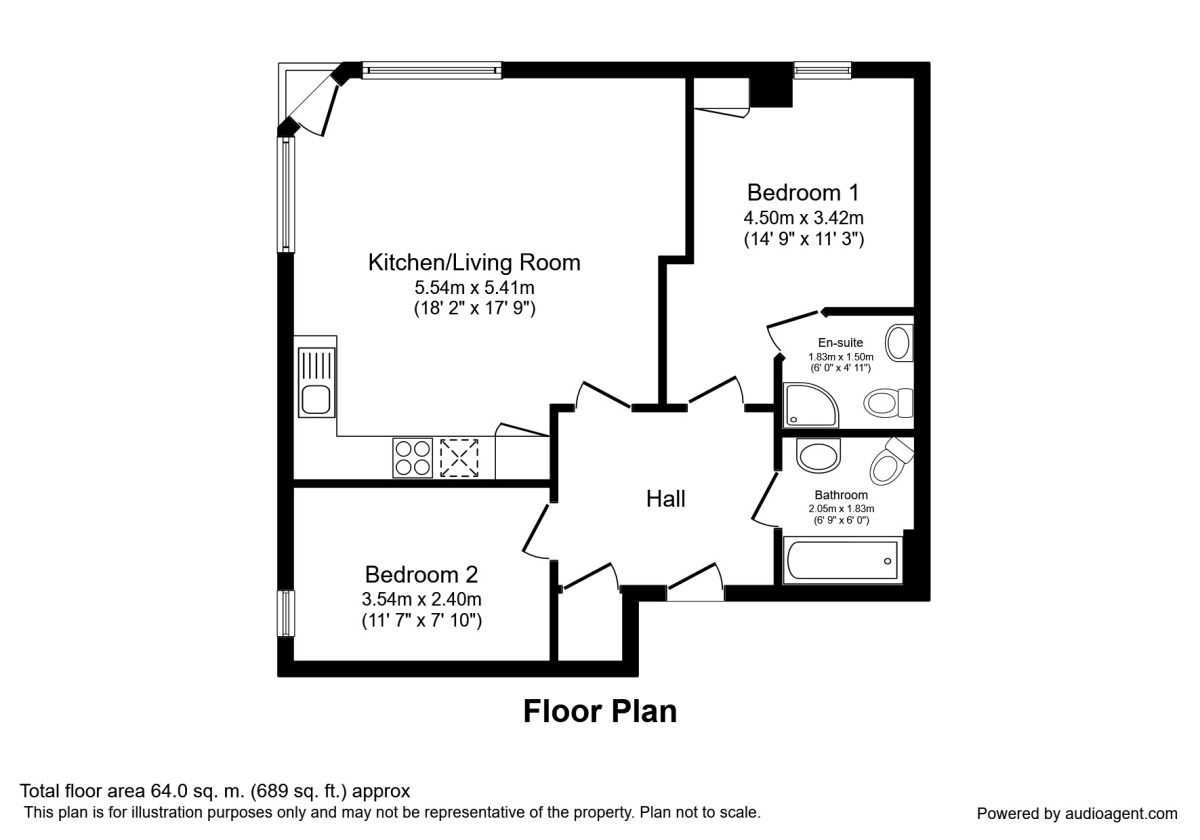 Floorplan of 2 bedroom  Flat to rent, New Bailey Street, Salford, M3