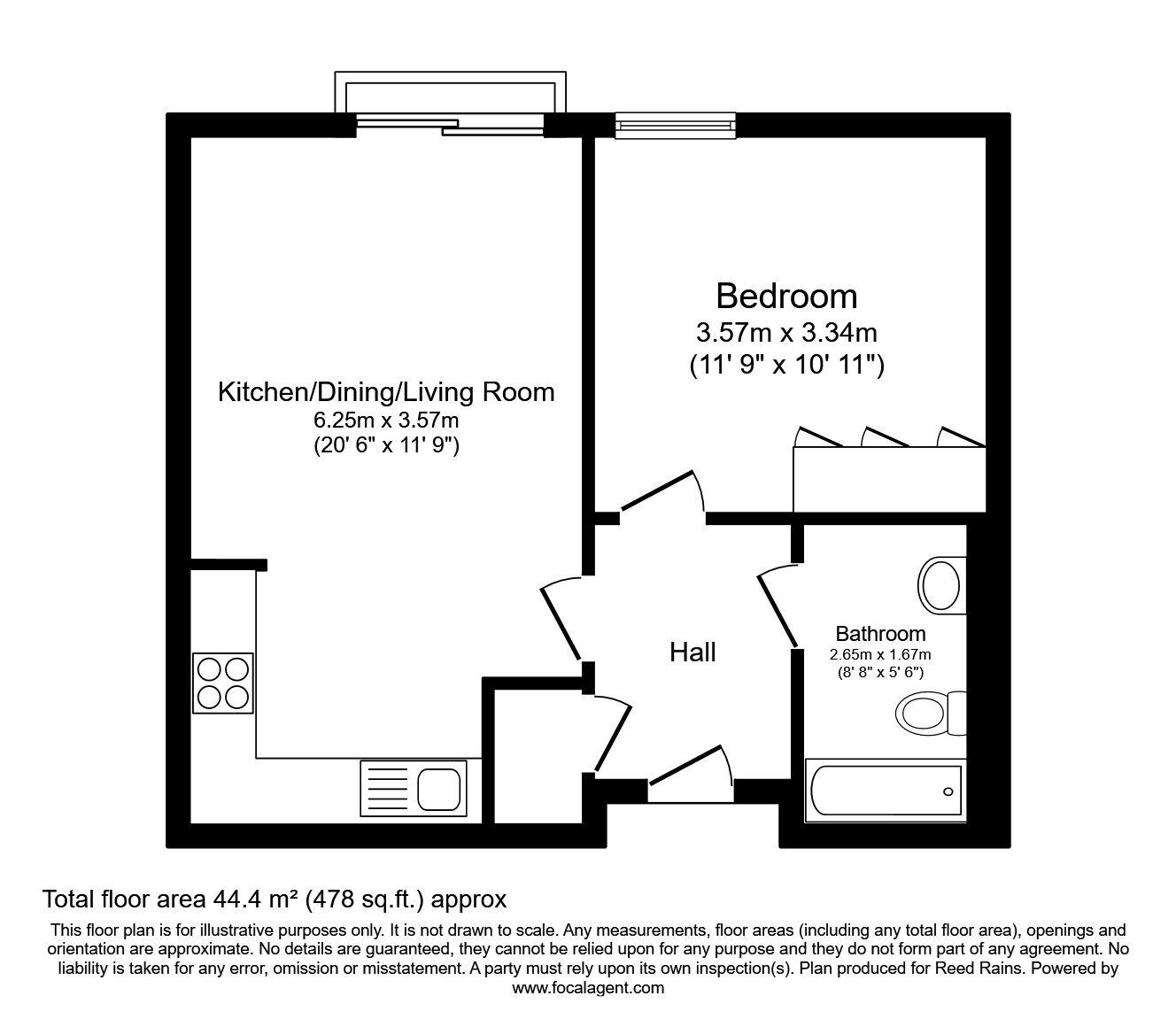 Floorplan of 1 bedroom  Flat to rent, Water Street, Manchester, Greater Manchester, M3