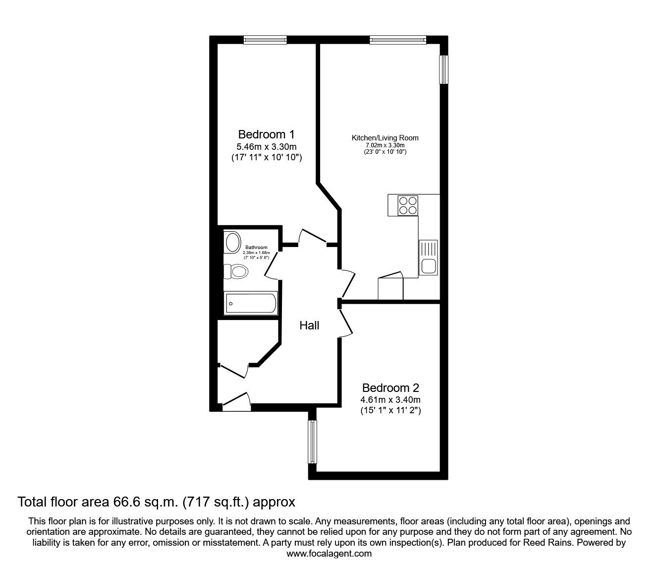 Floorplan of 2 bedroom  Flat to rent, Lake House, 66 Ellesmere Street, Greater Manchester, M15