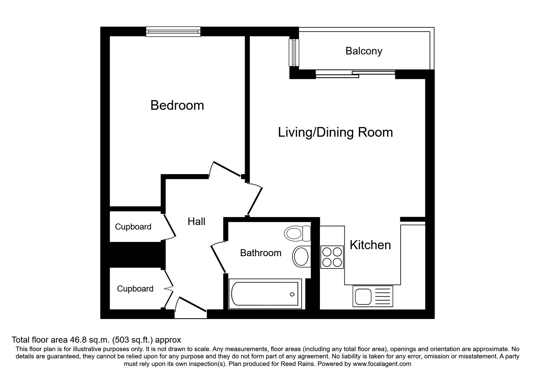 Floorplan of 1 bedroom  Flat to rent, Watson Street, Manchester, Greater Manchester, M3