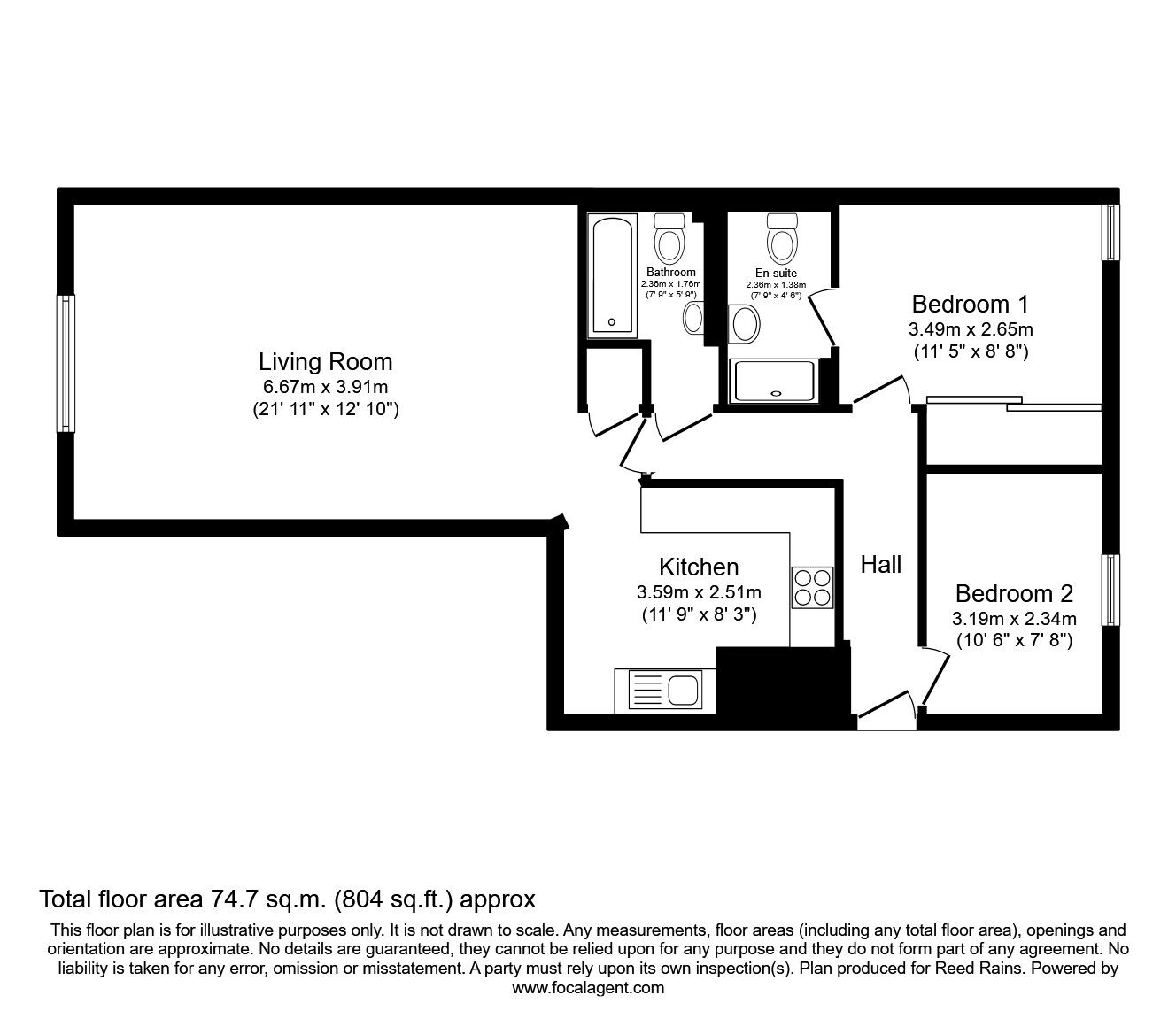 Floorplan of 2 bedroom  Flat to rent, Worsley Mill, 10 Blantyre Street, Greater Manchester, M15