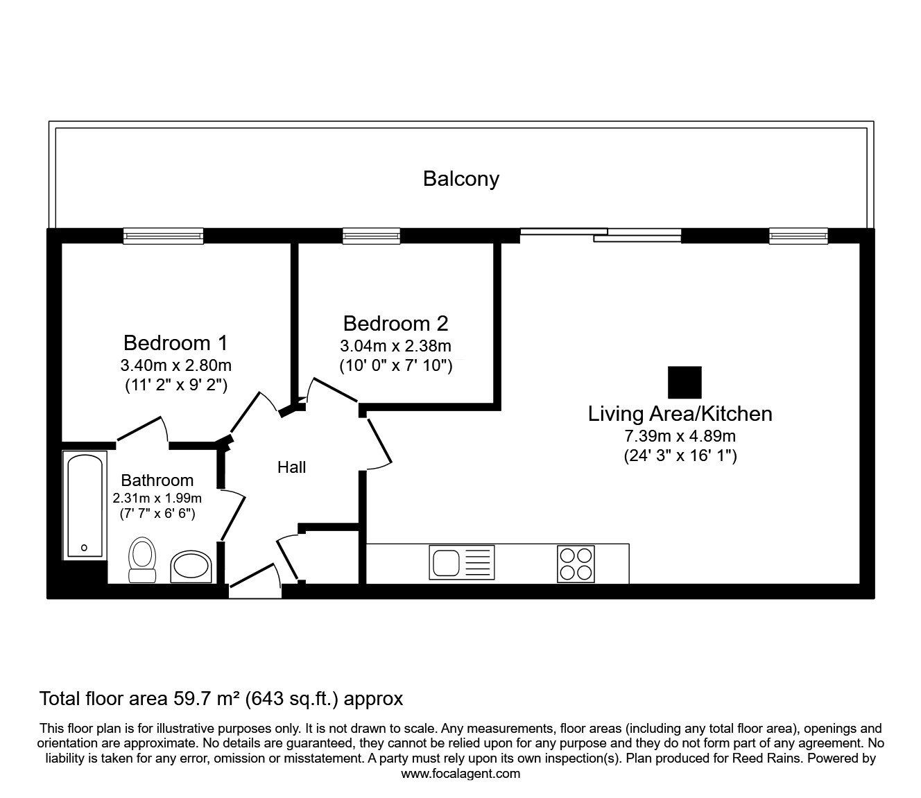 Floorplan of 2 bedroom  Flat for sale, X Q 7 Building, Taylorson Street South, Salford, M5