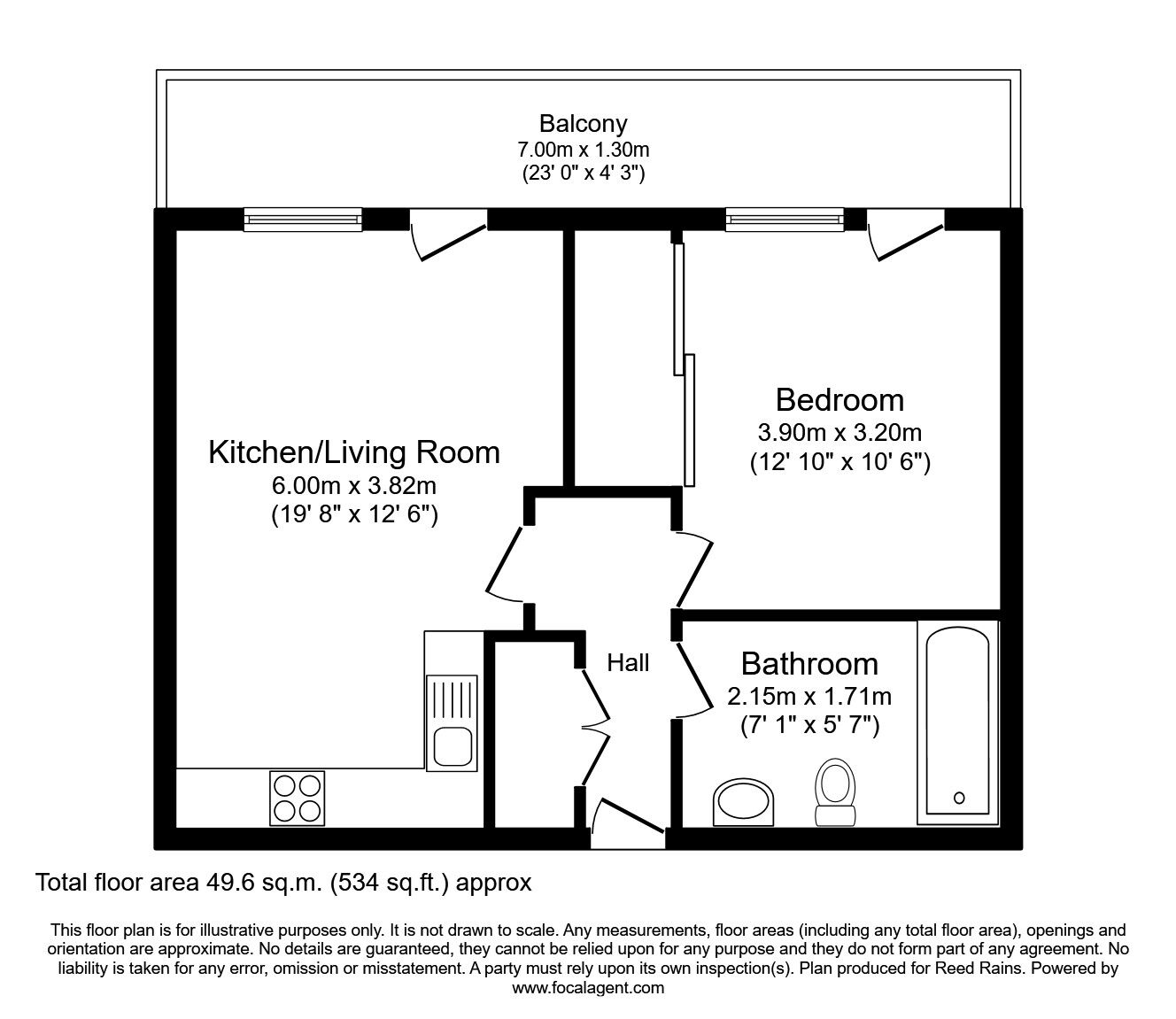 Floorplan of 1 bedroom  Flat to rent, Block 3 Spectrum, Blackfriars Road, Greater Manchester, M3