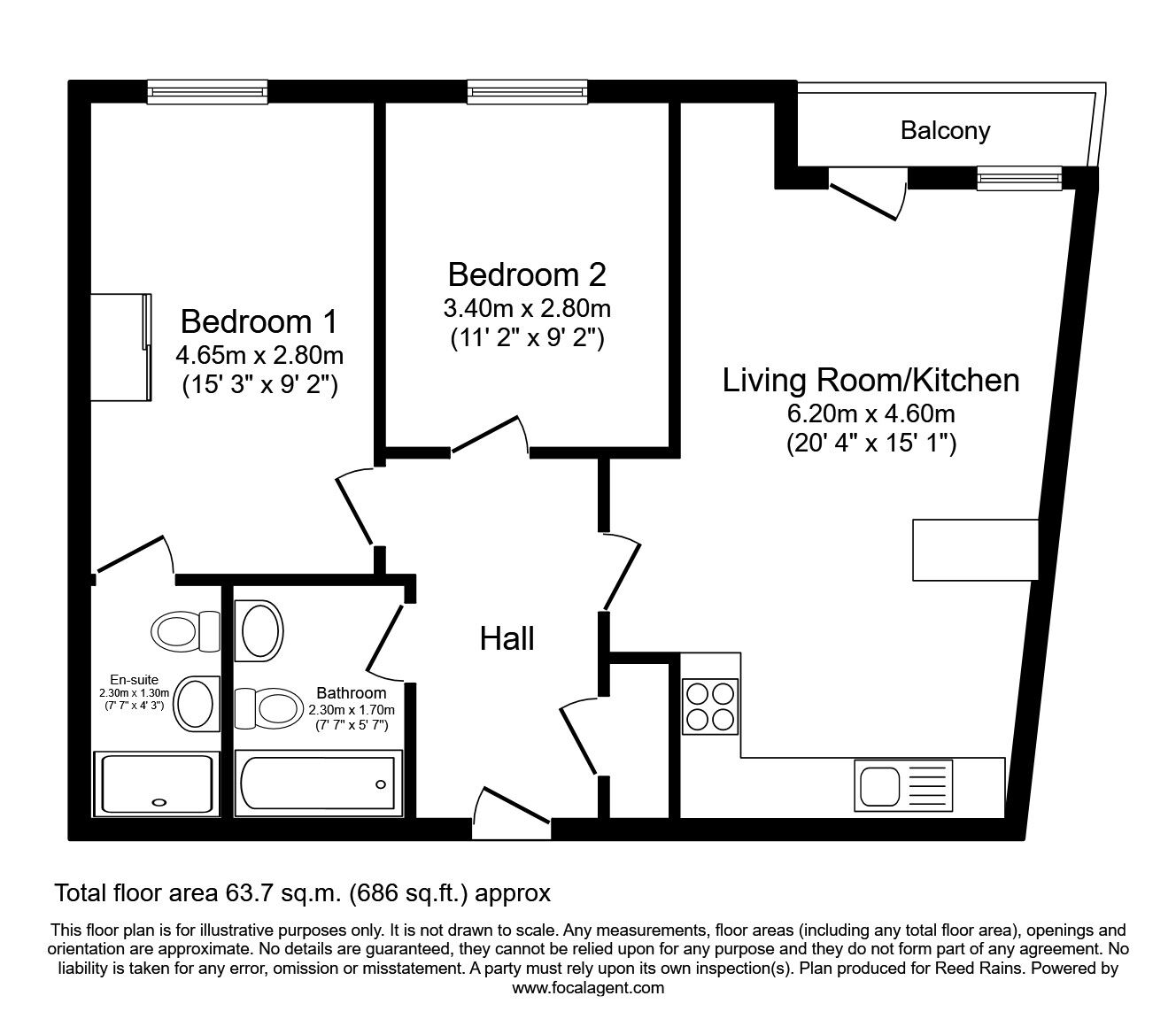 Floorplan of 2 bedroom  Flat to rent, Potato Wharf, Manchester, Greater Manchester, M3