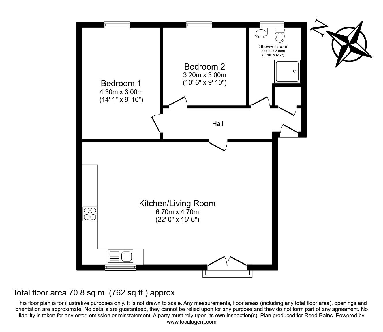 Floorplan of 2 bedroom  Flat to rent, William Fairburn Way, Manchester, Greater Manchester, M4