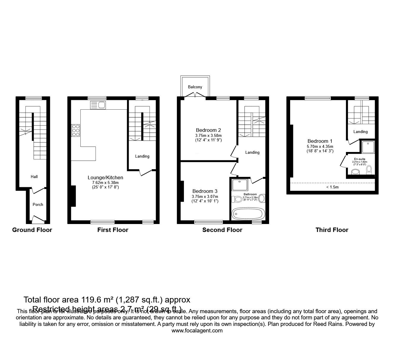 Floorplan of 3 bedroom  Flat to rent, Oldham Road, Manchester, Greater Manchester, M4