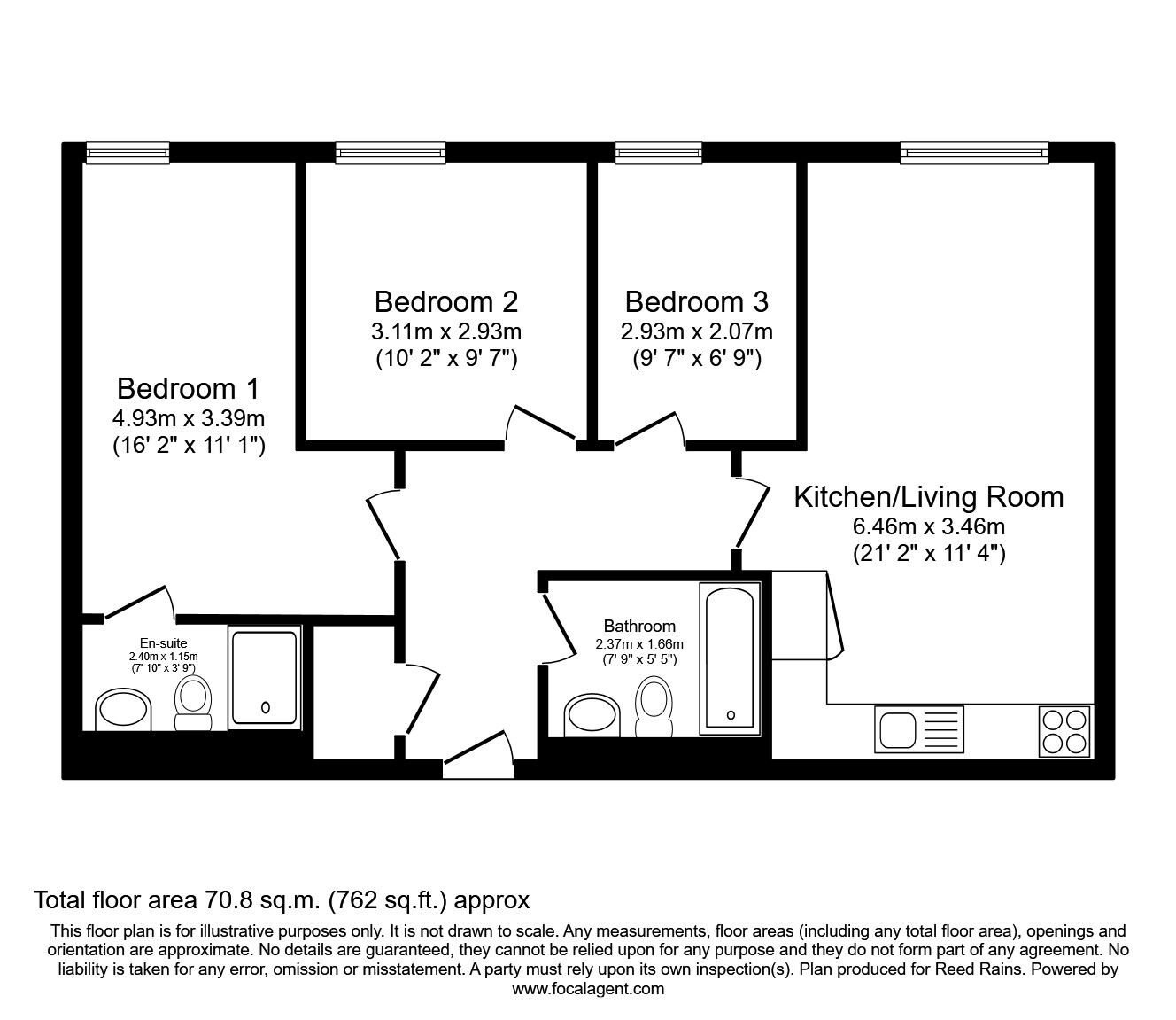 Floorplan of 3 bedroom  Flat to rent, Chapel Street, Salford, Greater Manchester, M3