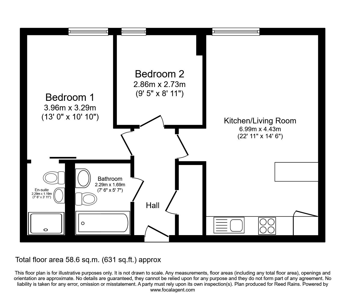 Floorplan of 2 bedroom  Flat to rent, Shudehill, Manchester, Greater Manchester, M4