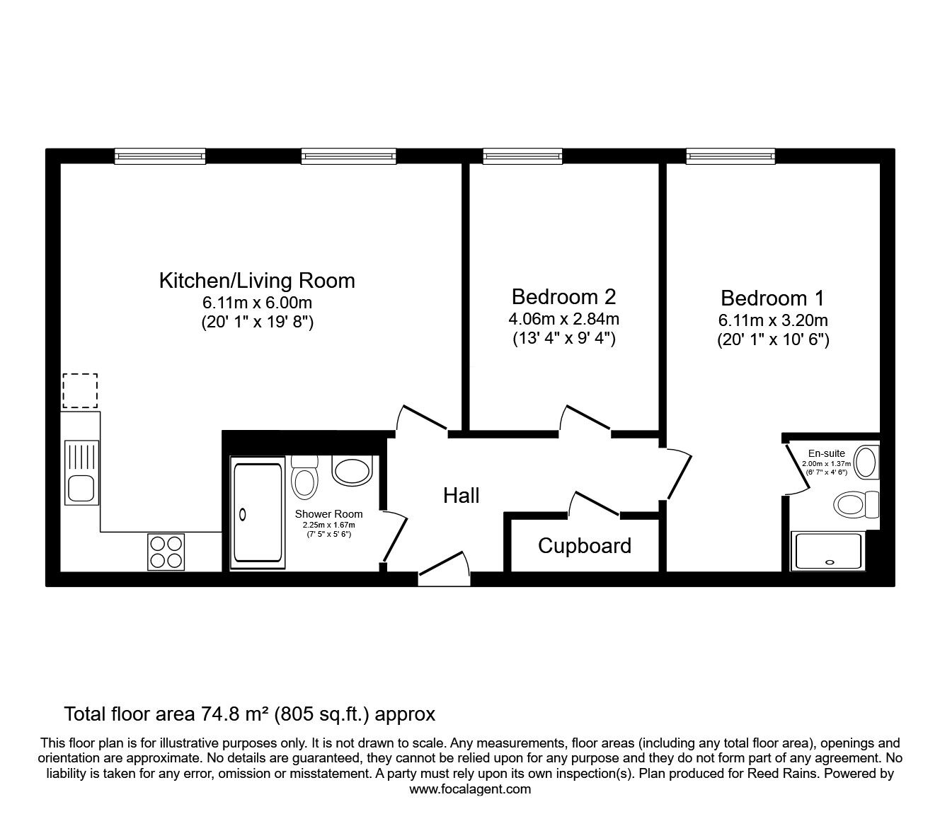 Floorplan of 2 bedroom  Flat to rent, Cambridge Street, Manchester, Greater Manchester, M1