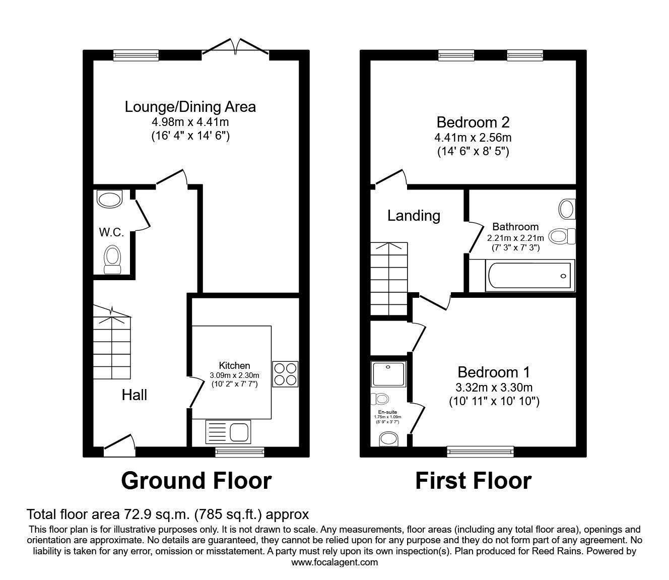 Floorplan of 2 bedroom Semi Detached House to rent, Youth Close, Manchester, Greater Manchester, M11