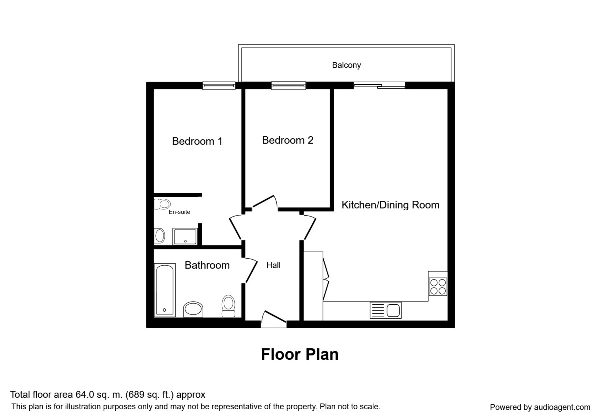 Floorplan of 2 bedroom  Flat for sale, Isaac Way, Manchester, M4