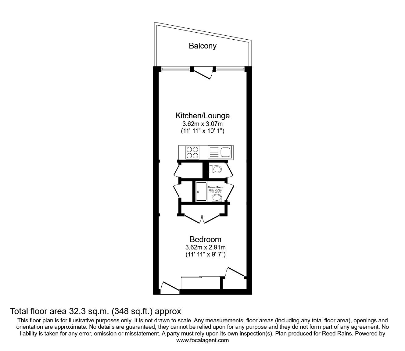 Floorplan of 1 bedroom  Flat to rent, Greengate, Salford, Greater Manchester, M3