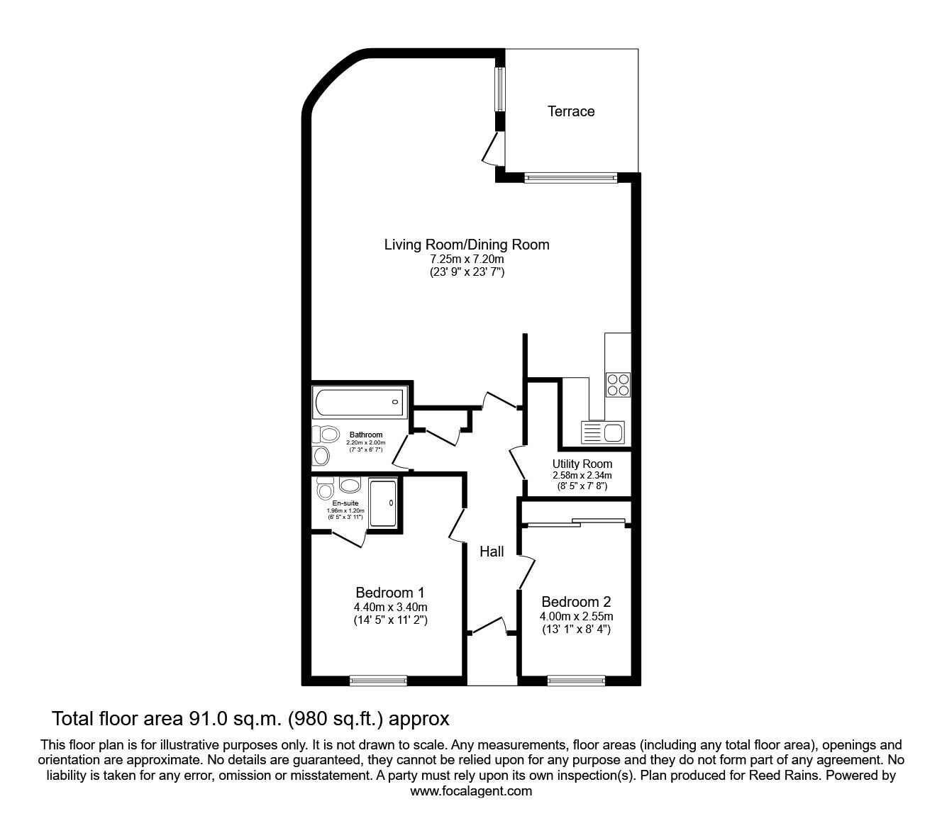 Floorplan of 2 bedroom  Flat to rent, Whitworth Street West, Manchester, Greater Manchester, M1