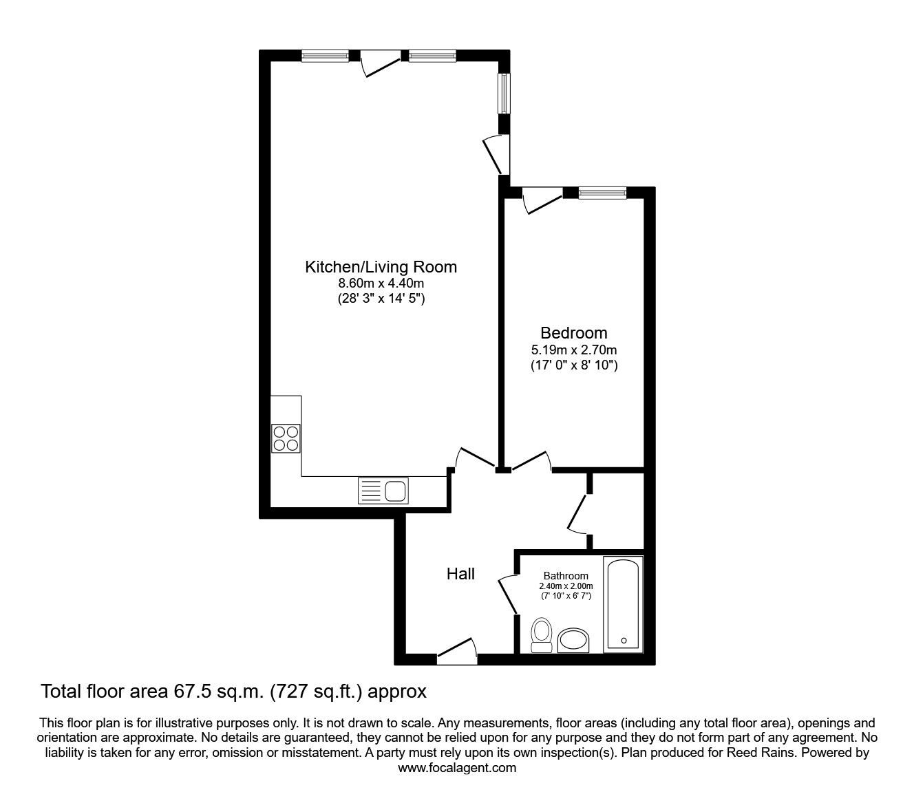 Floorplan of 1 bedroom  Flat to rent, Chester Road, Manchester, Greater Manchester, M15