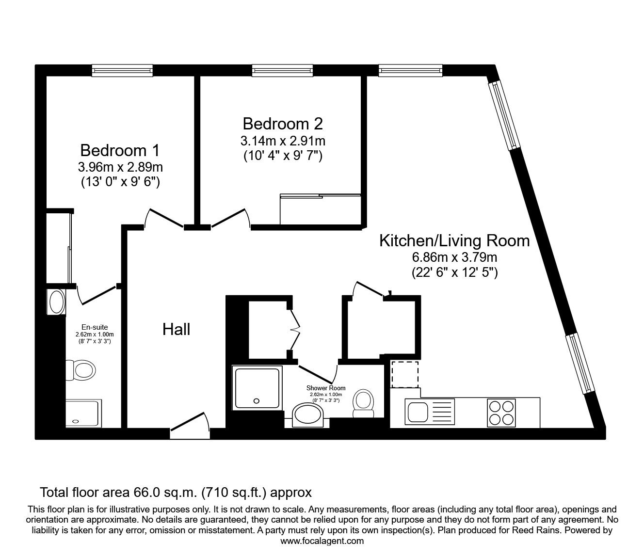 Floorplan of 2 bedroom  Flat to rent, Bendix Street, Manchester, Greater Manchester, M4