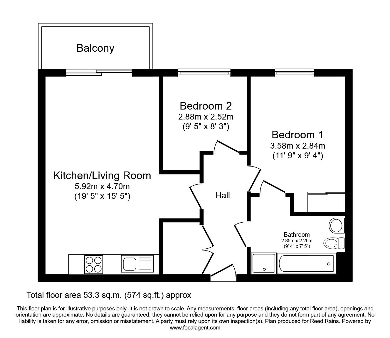 Floorplan of 2 bedroom  Flat to rent, Stillwater Drive, Manchester, Greater Manchester, M11